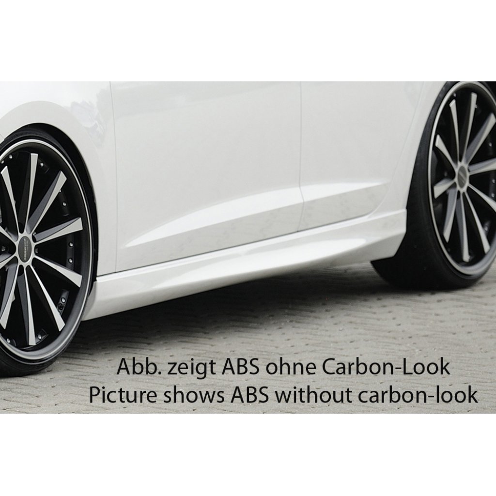 Rieger boční práh mont. strana pravá pro Volkswagen Golf 7 vč. GTD, GTI, R 3-dvéř., 5-dvéř., r.v. 04/13-, 06/13-, 10/12-, 12/13-, plast ABS s povrchovou úpravou Carbon-Look