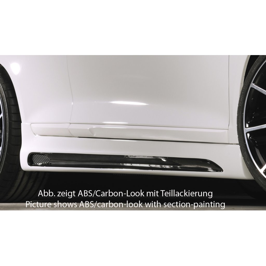 Rieger boční práh mont. strana pravá pro Volkswagen Scirocco 3 13 2-dvéř., r.v. 08/08-, plast ABS s povrchovou úpravou Carbon-Look, s prolisem a výřezem