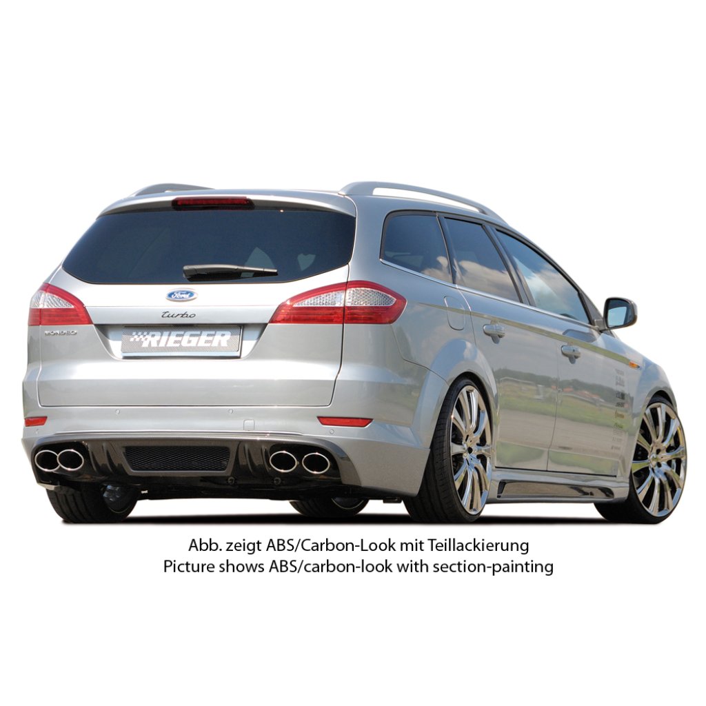 Rieger boční práh SG-Design mont. strana levá pro Ford Mondeo BA7 combi, fastback, sedan vč. faceliftu, r.v. 03/07-09/10, 10/10-09/14, plast ABS s povrchovou úpravou Carbon-Look, s prolisem a výřezem