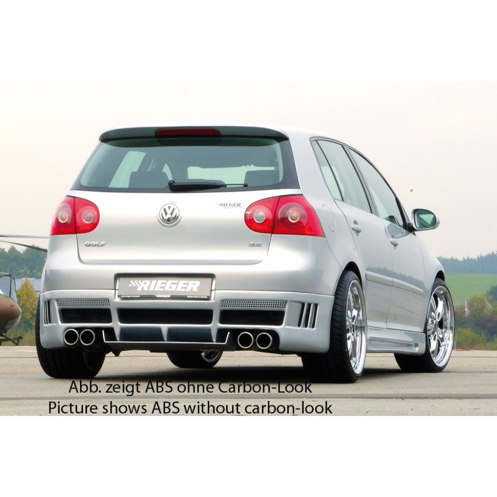 Rieger difuzor pod zadní nárazník pro Volkswagen Golf 5 1K 3-dvéř., 5-dvéř., plast ABS s povrchovou úpravou Carbon-Look