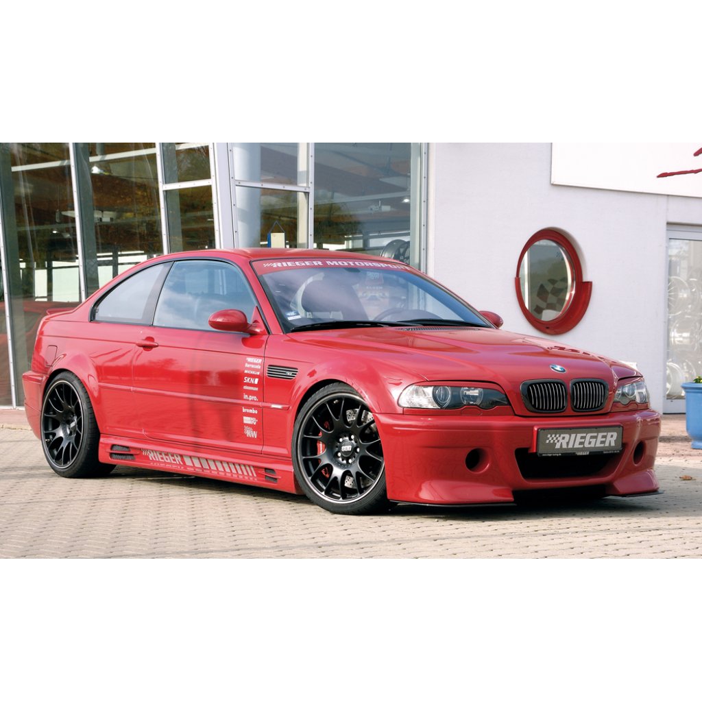 Rieger lipa pod přední nárazník CS-Look Rieger pro BMW řada 3 E46, E46 M3 kabriolet, kupé, sedan, touring vč. faceliftu, 02/02-, 02/98-12/01, 06/00-, plast ABS bez povrchové úpravy