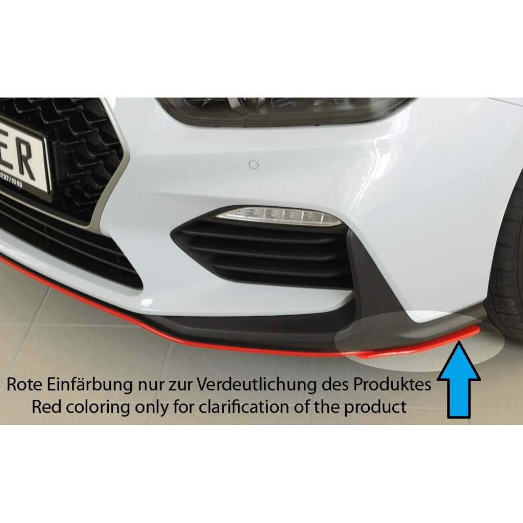 Rieger lipa pod přední nárazník na levé straně pro Hyundai i30 N-Performance PDE 5-dvéř. (fastback), 5-dvéř. (hatchback), 07/17-, plast ABS bez povrchové úpravy