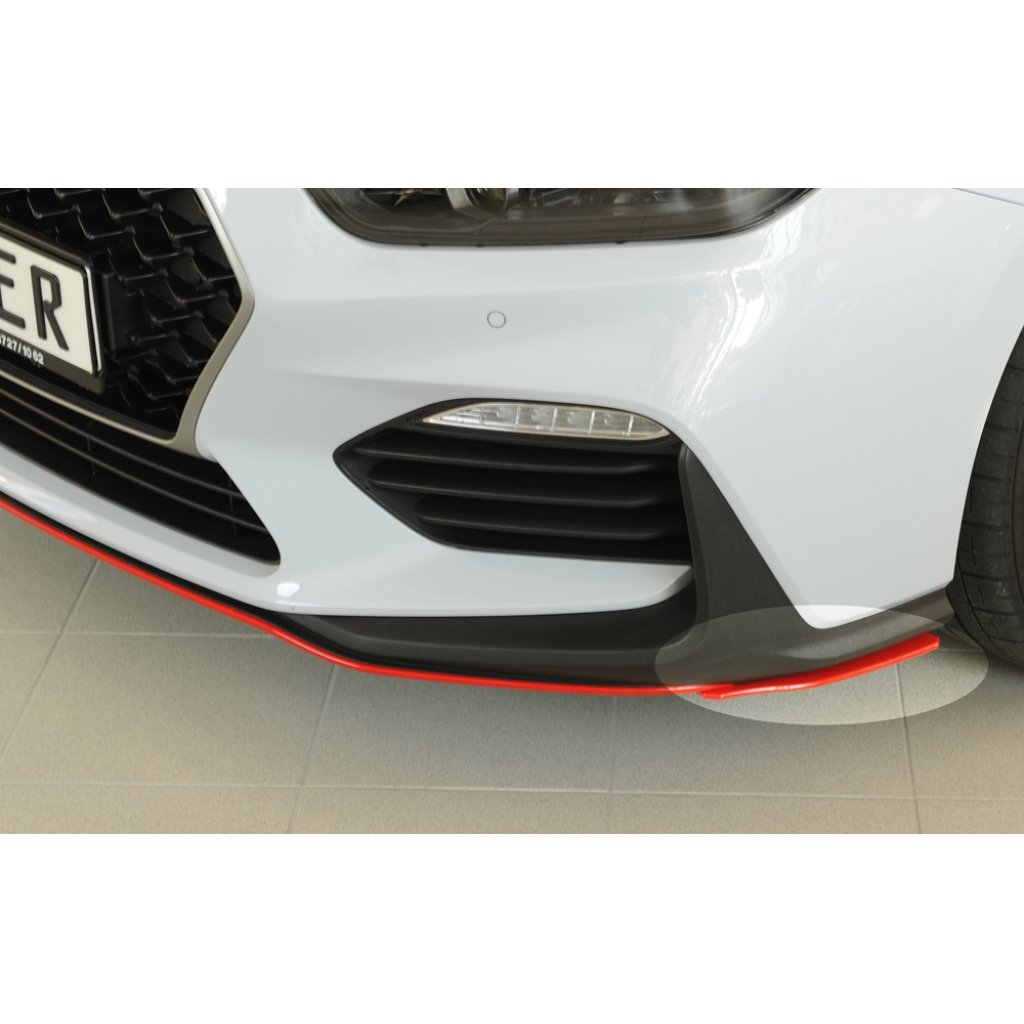 Rieger lipa pod přední nárazník na levé straně pro Hyundai i30 N-Performance PDE 5-dvéř. (fastback), 5-dvéř. (hatchback), 07/17-, plast ABS bez povrchové úpravy