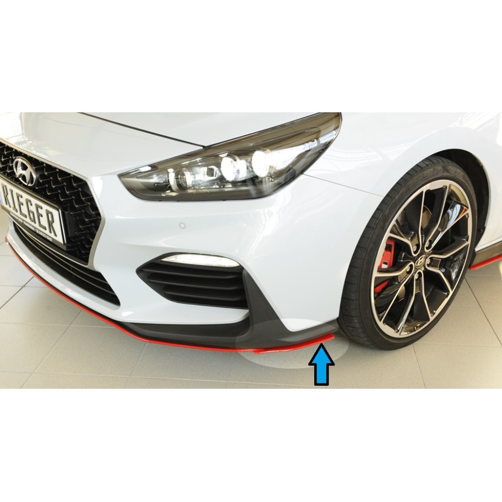 Rieger lipa pod přední nárazník na levé straně pro Hyundai i30 N-Performance PDE 5-dvéř. (fastback), 5-dvéř. (hatchback), 07/17-, plast ABS bez povrchové úpravy