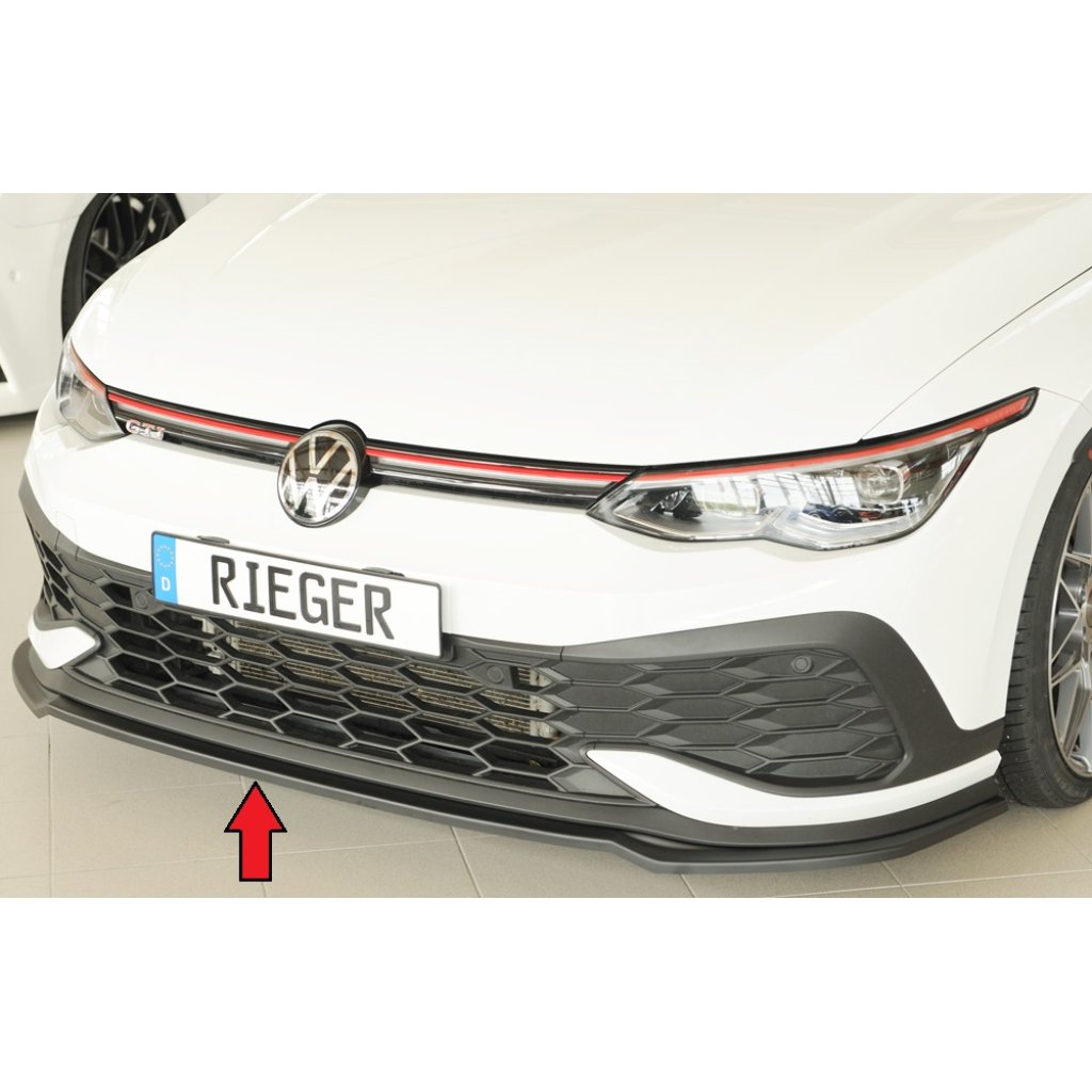 Rieger lipa pod přední nárazník pouze pro GTI Clubsport pro Volkswagen Golf 8 GTI Clubsport 5-dvéř., 10/20-, plast ABS bez povrchové úpravy