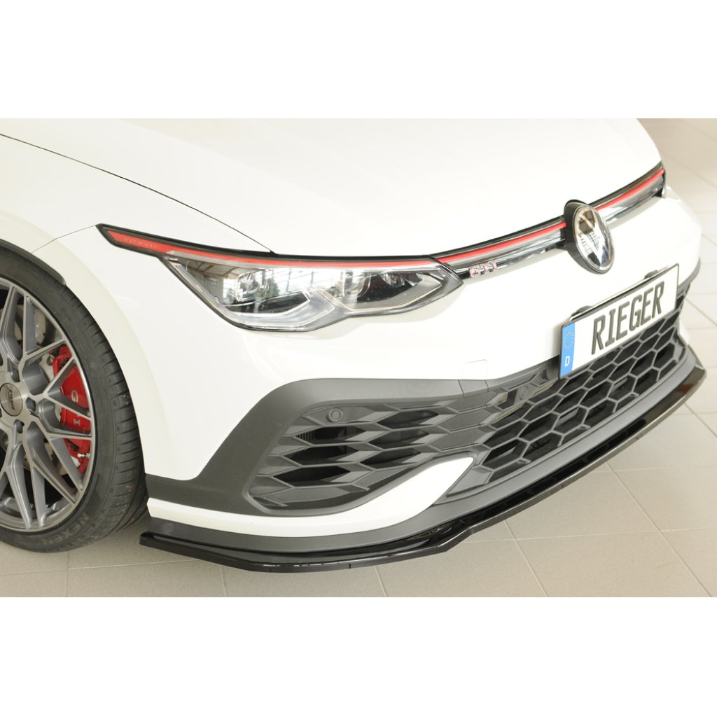 Rieger lipa pod přední nárazník pouze pro GTI Clubsport pro Volkswagen Golf 8 GTI Clubsport 5-dvéř., 10/20-, plast ABS lakovaný do černé lesklé barvy