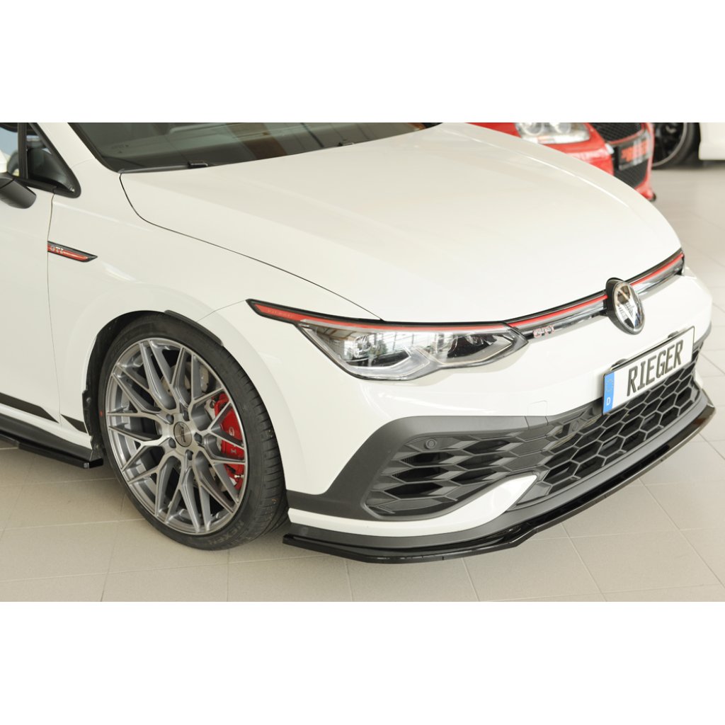 Rieger lipa pod přední nárazník pouze pro GTI Clubsport pro Volkswagen Golf 8 GTI Clubsport 5-dvéř., 10/20-, plast ABS lakovaný do černé lesklé barvy