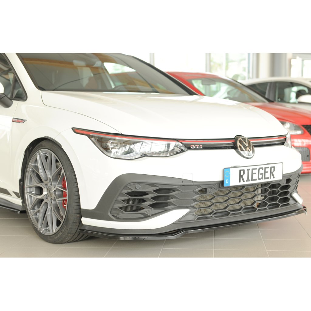 Rieger lipa pod přední nárazník pouze pro GTI Clubsport pro Volkswagen Golf 8 GTI Clubsport 5-dvéř., 10/20-, plast ABS lakovaný do černé lesklé barvy
