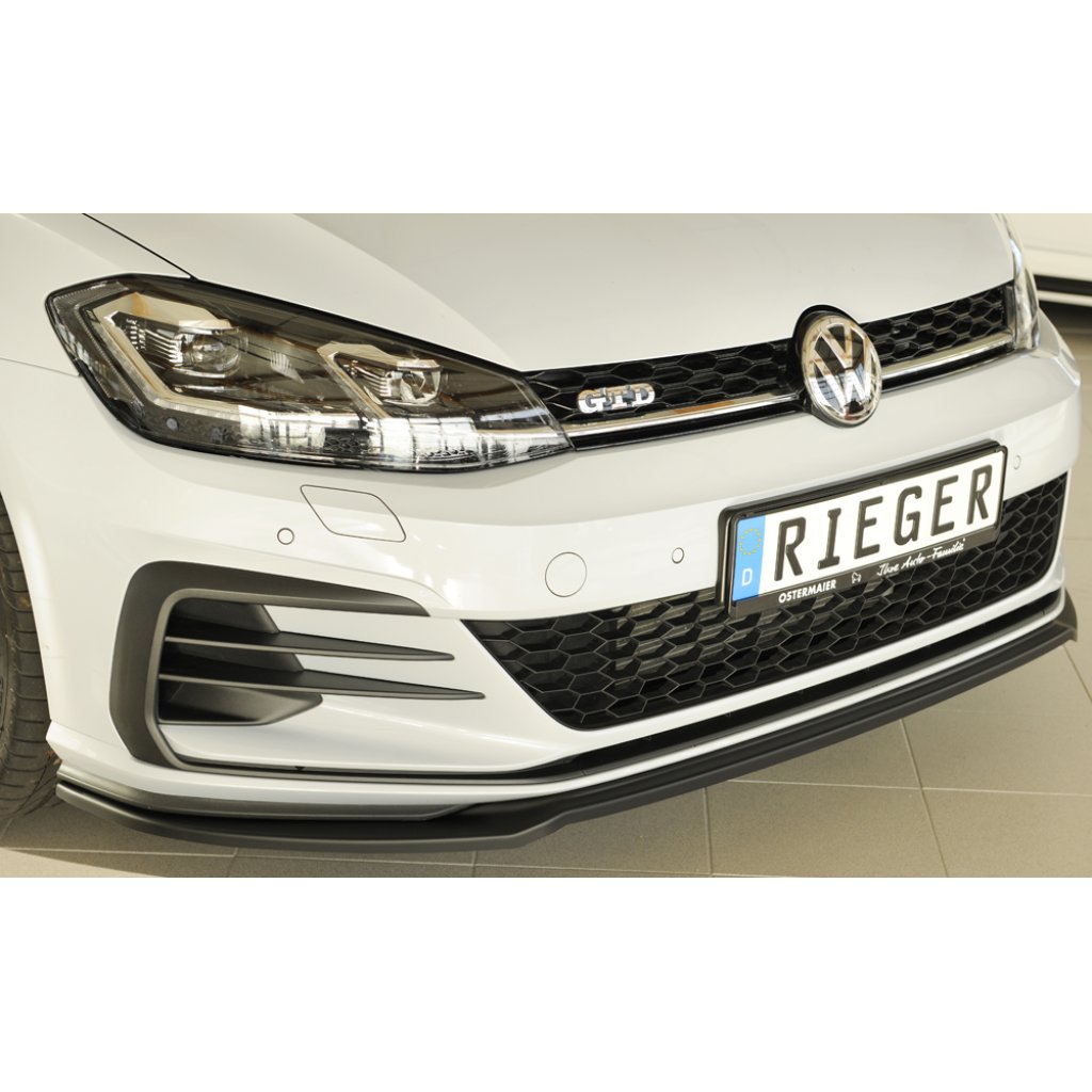 Rieger lipa pod přední nárazník pouze pro GTI / GTD / GTE pro Volkswagen Golf 7 GTD, GTE, GTI 3-dvéř., 5-dvéř. po faceliftu, 02/17-, plast ABS bez povrchové úpravy