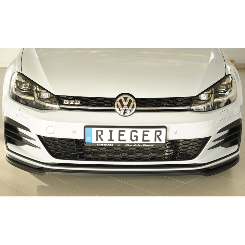 Rieger lipa pod přední nárazník pouze pro GTI / GTD / GTE pro Volkswagen Golf 7 GTD, GTE, GTI 3-dvéř., 5-dvéř. po faceliftu, 02/17-, plast ABS bez povrchové úpravy