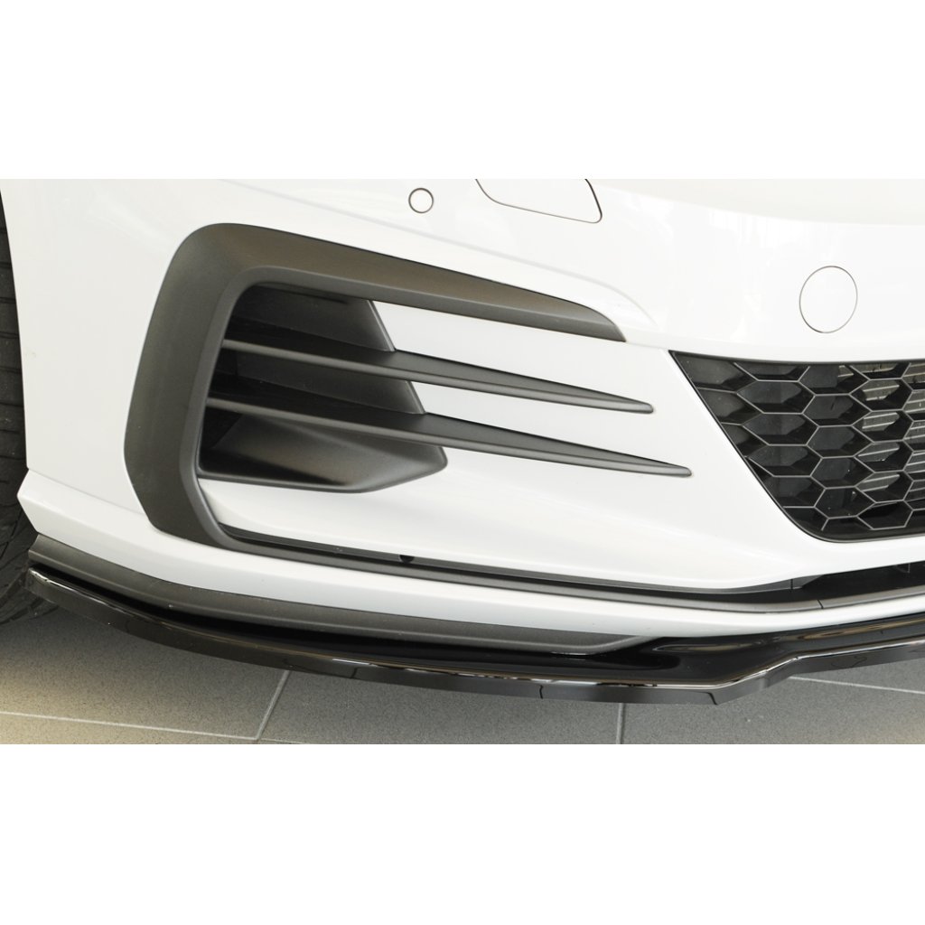 Rieger lipa pod přední nárazník pouze pro GTI / GTD / GTE pro Volkswagen Golf 7 GTD, GTE, GTI 3-dvéř., 5-dvéř. po faceliftu, 02/17-, plast ABS lakovaný do černé lesklé barvy