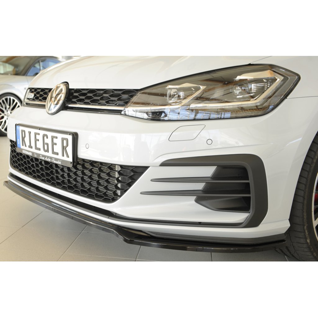 Rieger lipa pod přední nárazník pouze pro GTI / GTD / GTE pro Volkswagen Golf 7 GTD, GTE, GTI 3-dvéř., 5-dvéř. po faceliftu, 02/17-, plast ABS lakovaný do černé lesklé barvy