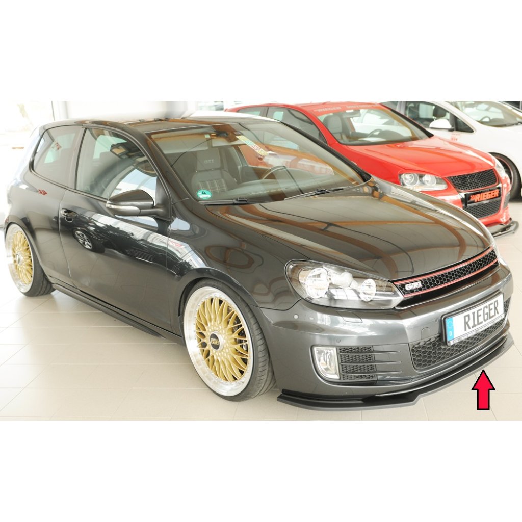 Rieger lipa pod přední nárazník pouze pro GTI / GTD pro Volkswagen Golf 6 GTI kabriolet, plast ABS bez povrchové úpravy