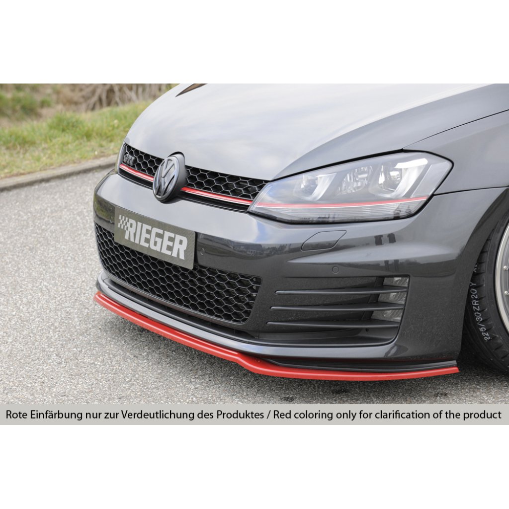 Rieger lipa pod přední nárazník pouze pro GTI / GTD pro Volkswagen Golf 7 GTD, GTI 3-dvéř., 5-dvéř. před faceliftem, 04/13-12/16, 06/13-12/16, plast ABS bez povrchové úpravy
