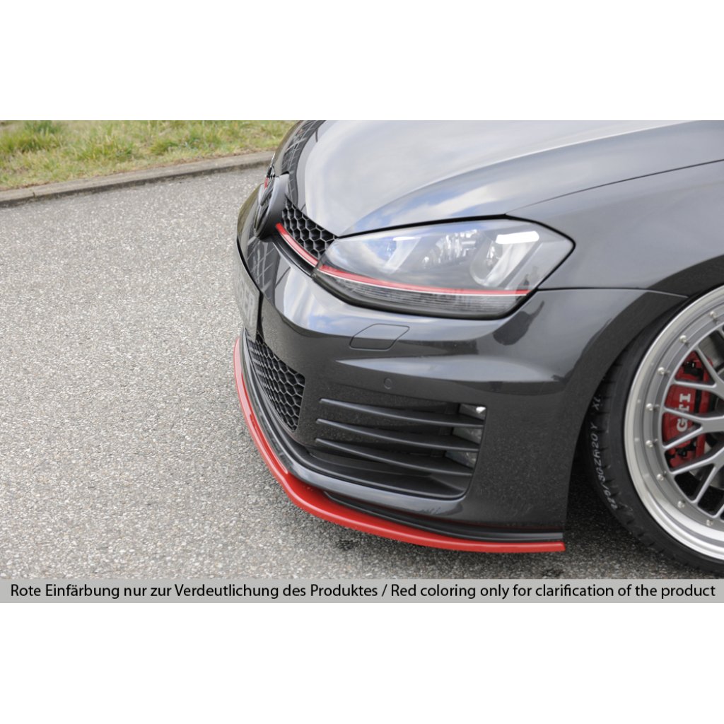 Rieger lipa pod přední nárazník pouze pro GTI / GTD pro Volkswagen Golf 7 GTD, GTI 3-dvéř., 5-dvéř. před faceliftem, 04/13-12/16, 06/13-12/16, plast ABS bez povrchové úpravy