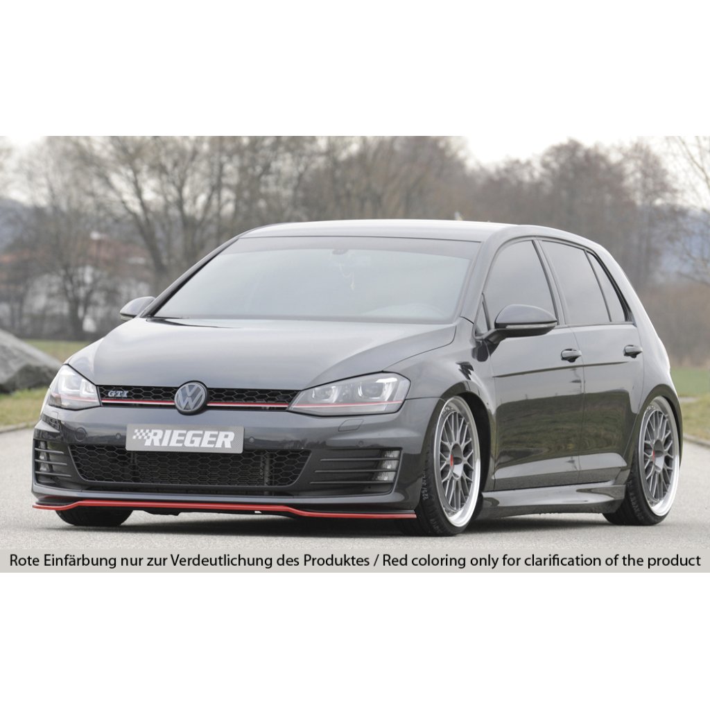 Rieger lipa pod přední nárazník pouze pro GTI / GTD pro Volkswagen Golf 7 GTD, GTI 3-dvéř., 5-dvéř. před faceliftem, 04/13-12/16, 06/13-12/16, plast ABS bez povrchové úpravy