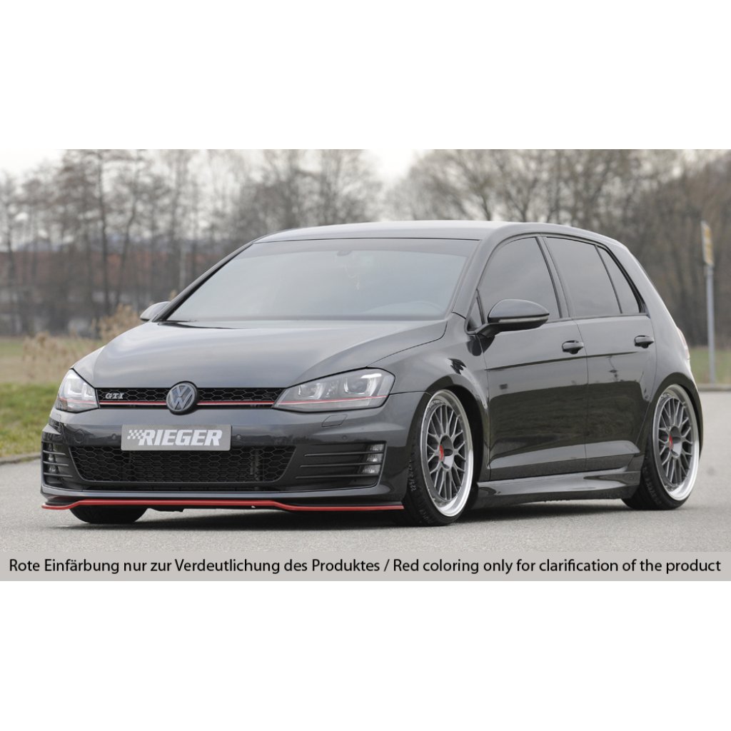 Rieger lipa pod přední nárazník pouze pro GTI / GTD pro Volkswagen Golf 7 GTD, GTI 3-dvéř., 5-dvéř. před faceliftem, 04/13-12/16, 06/13-12/16, plast ABS bez povrchové úpravy