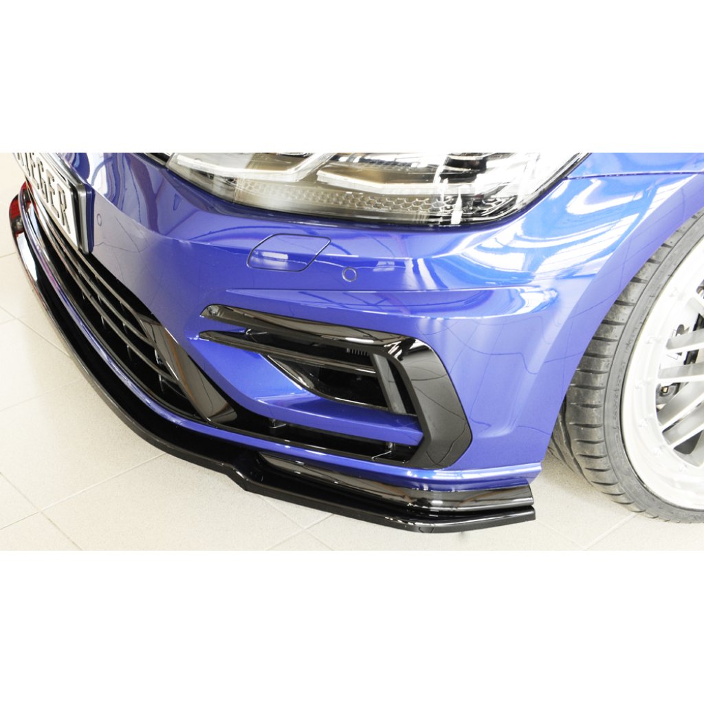 Rieger lipa pod přední nárazník pouze pro R / R-Line pro Volkswagen Golf 7 R, R-Line 3-dvéř., 5-dvéř. po faceliftu, 02/17-, plast ABS lakovaný do černé lesklé barvy