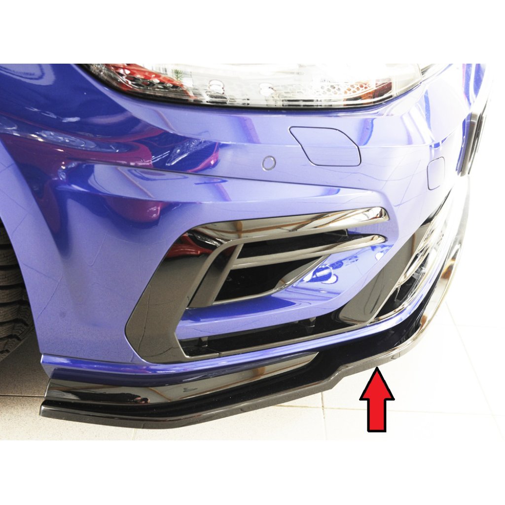 Rieger lipa pod přední nárazník pouze pro R / R-Line pro Volkswagen Golf 7 R, R-Line 3-dvéř., 5-dvéř. po faceliftu, 02/17-, plast ABS lakovaný do černé lesklé barvy
