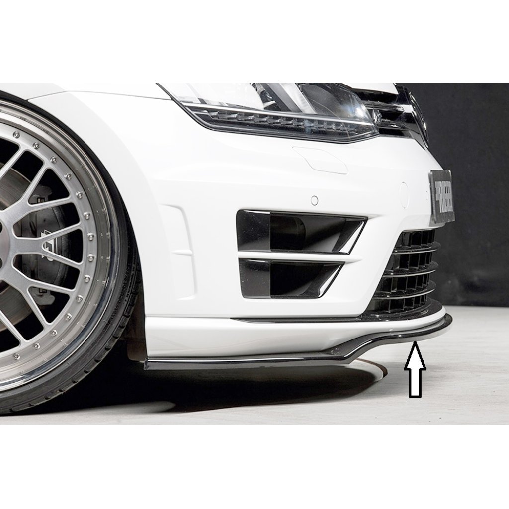 Rieger lipa pod přední nárazník pouze pro R / R-Line pro Volkswagen Golf 7 vč. R 3-dvéř., 5-dvéř. před faceliftem, 10/12-12/16, 12/13-12/16, plast ABS lakovaný do černé lesklé barvy