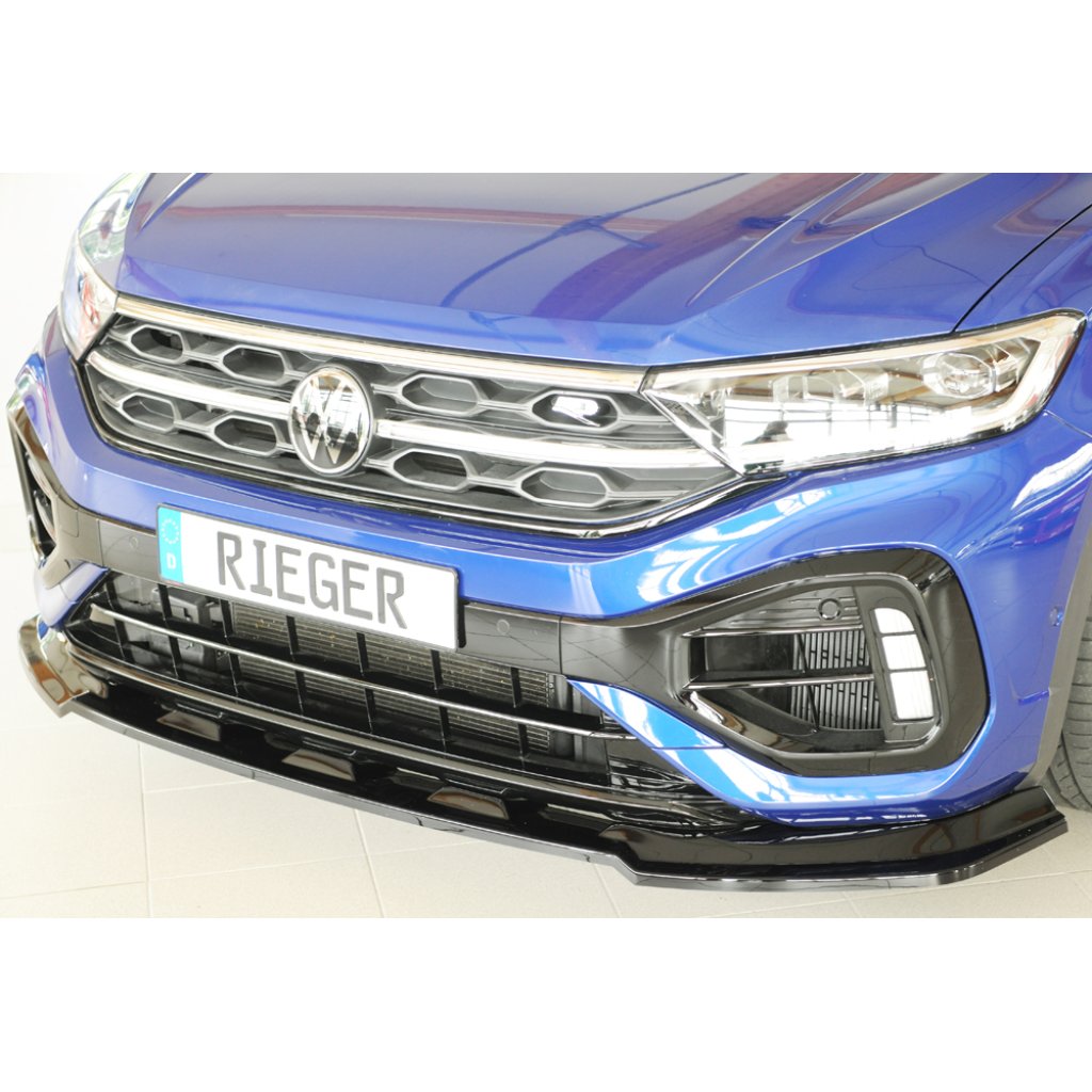 Rieger lipa pod přední nárazník pouze pro R / R-Line pro Volkswagen T-roc A1 5-dvéř., 01/22-, plast ABS lakovaný do černé lesklé barvy