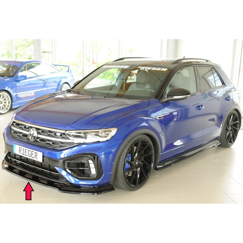 Rieger lipa pod přední nárazník pouze pro R / R-Line pro Volkswagen T-roc A1 5-dvéř., 01/22-, plast ABS lakovaný do černé lesklé barvy