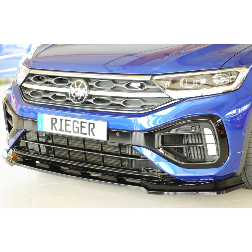 Rieger lipa pod přední nárazník pouze pro R / R-Line pro Volkswagen T-roc A1 5-dvéř., 01/22-, plast ABS lakovaný do černé lesklé barvy