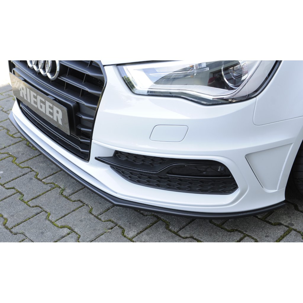 Rieger lipa pod přední nárazník pro Audi A3 8V 3-dvéř. (hatchback 8V1), 5-dvéř. (sportback 8VA) před faceliftem, 07/12-08/16, plast ABS bez povrchové úpravy
