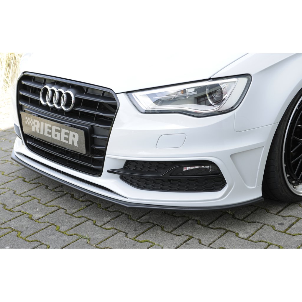 Rieger lipa pod přední nárazník pro Audi A3 8V 3-dvéř. (hatchback 8V1), 5-dvéř. (sportback 8VA) před faceliftem, 07/12-08/16, plast ABS bez povrchové úpravy