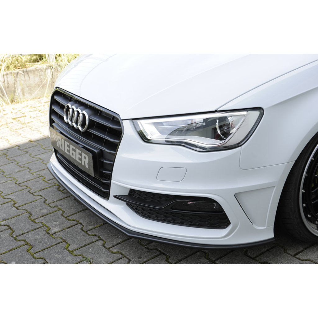 Rieger lipa pod přední nárazník pro Audi A3 8V 3-dvéř. (hatchback 8V1), 5-dvéř. (sportback 8VA) před faceliftem, 07/12-08/16, plast ABS bez povrchové úpravy