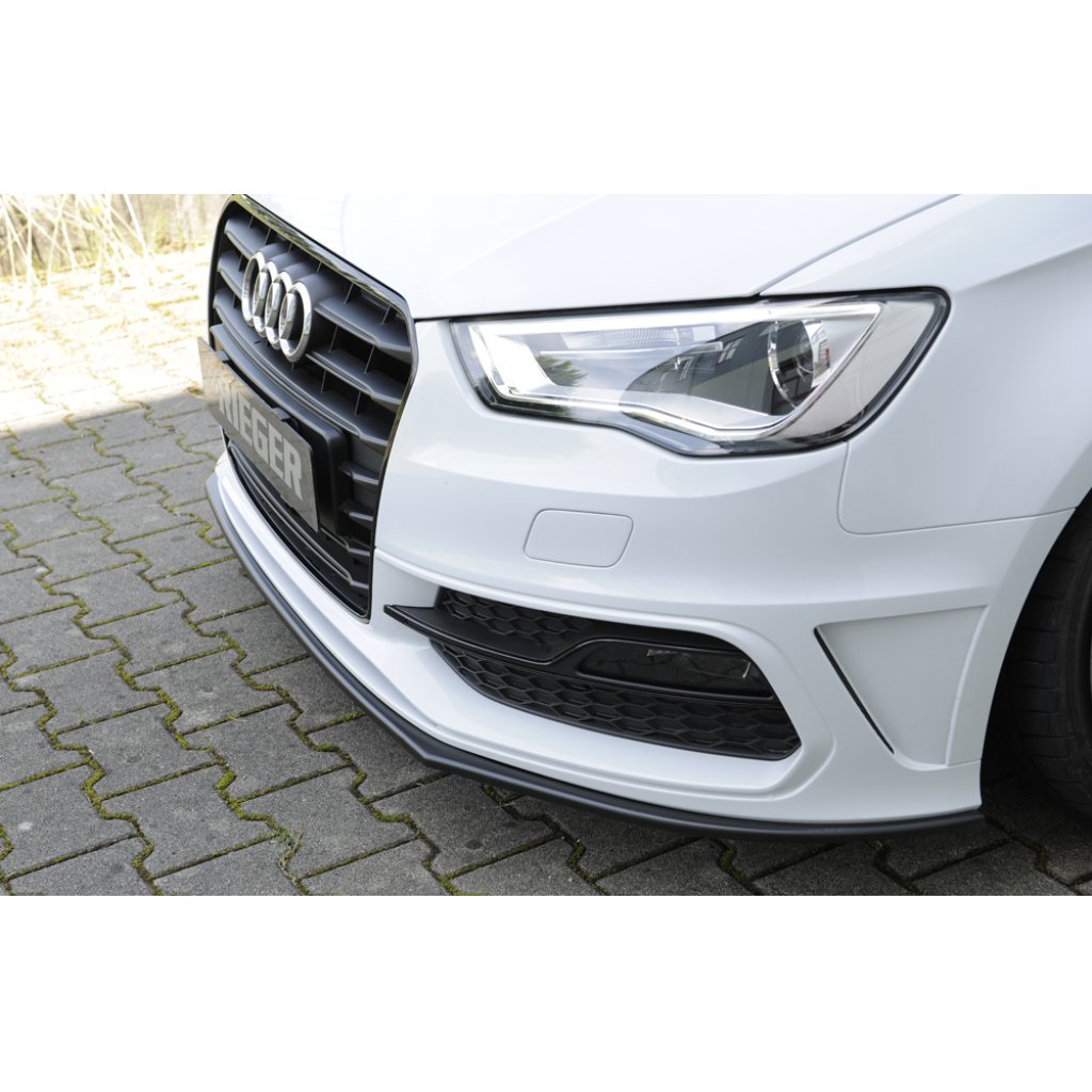 Rieger lipa pod přední nárazník pro Audi A3 8V 3-dvéř. (hatchback 8V1), 5-dvéř. (sportback 8VA) před faceliftem, 07/12-08/16, plast ABS bez povrchové úpravy