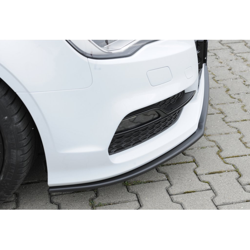 Rieger lipa pod přední nárazník pro Audi A3 S3 8V 3-dvéř. (convertible 8V7), 5-dvéř. (sedan 8VS) před faceliftem, 05/13-08/16, plast ABS bez povrchové úpravy