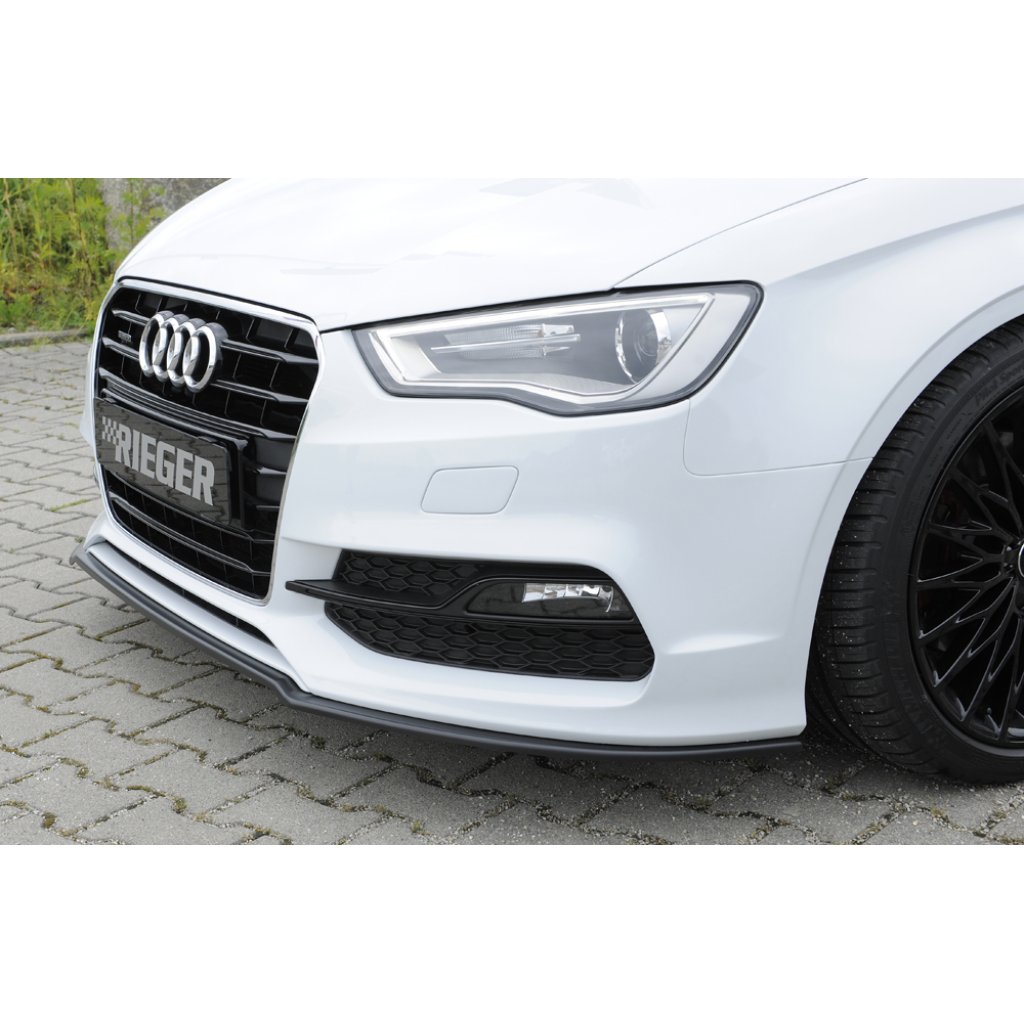 Rieger lipa pod přední nárazník pro Audi A3 S3 8V 3-dvéř. (convertible 8V7), 5-dvéř. (sedan 8VS) před faceliftem, 05/13-08/16, plast ABS bez povrchové úpravy
