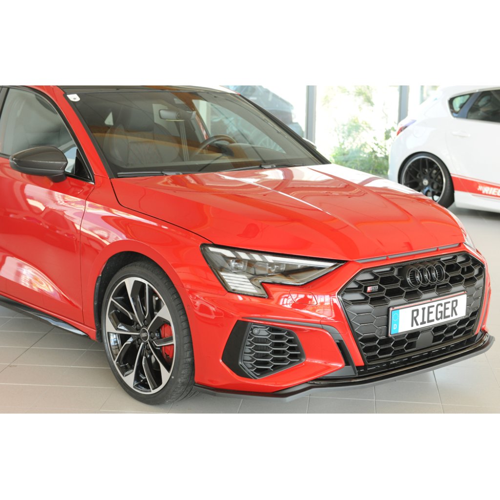 Rieger lipa pod přední nárazník pro Audi A3 S3 GY 5-dvéř. (sedan), 07/20-, plast ABS bez povrchové úpravy