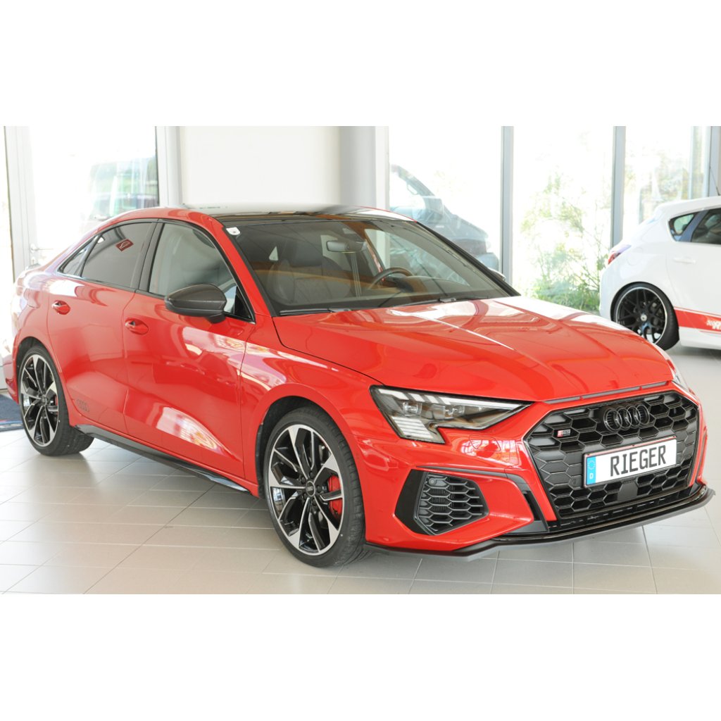 Rieger lipa pod přední nárazník pro Audi A3 S3 GY 5-dvéř. (sedan), 07/20-, plast ABS bez povrchové úpravy
