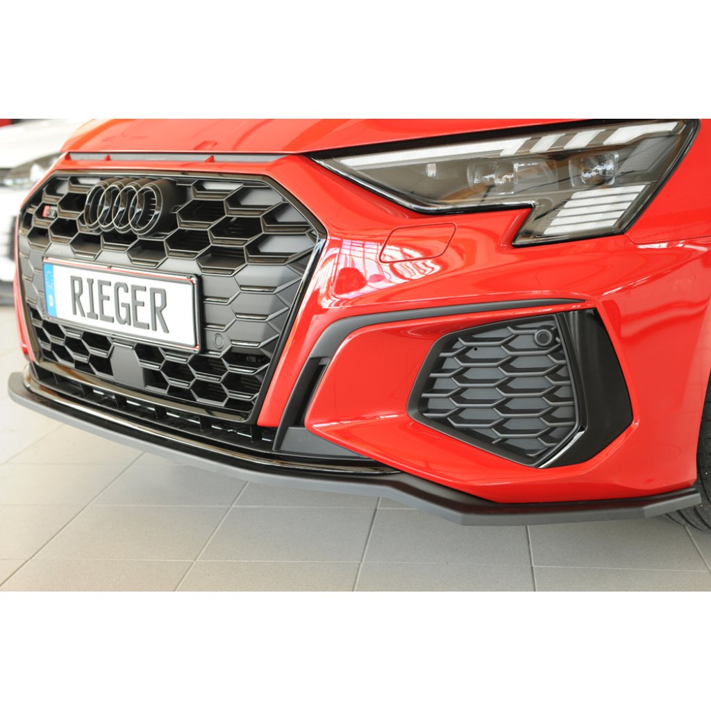 Rieger lipa pod přední nárazník pro Audi A3 S3 GY 5-dvéř. (sedan), 07/20-, plast ABS bez povrchové úpravy