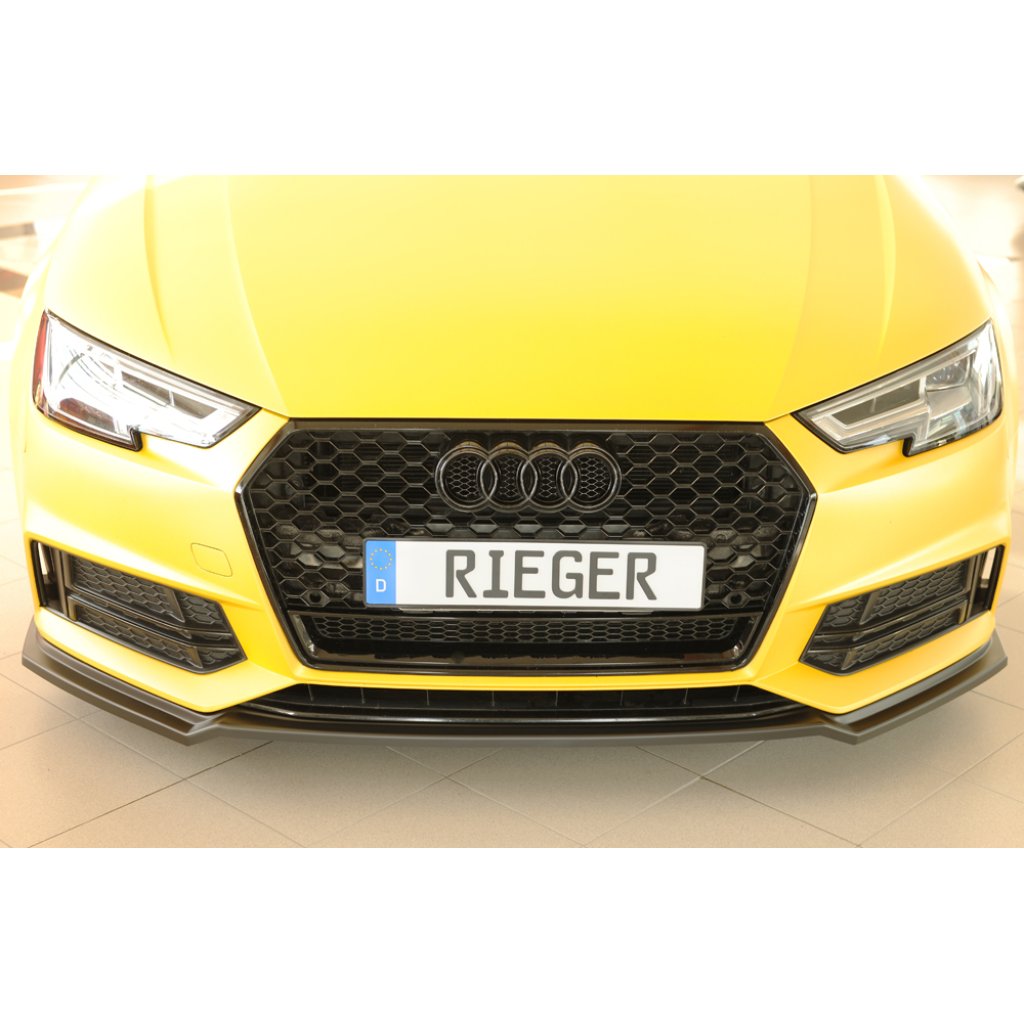 Rieger lipa pod přední nárazník pro Audi A4 S4 B9, F4 avant, 08/15-07/18, plast ABS bez povrchové úpravy