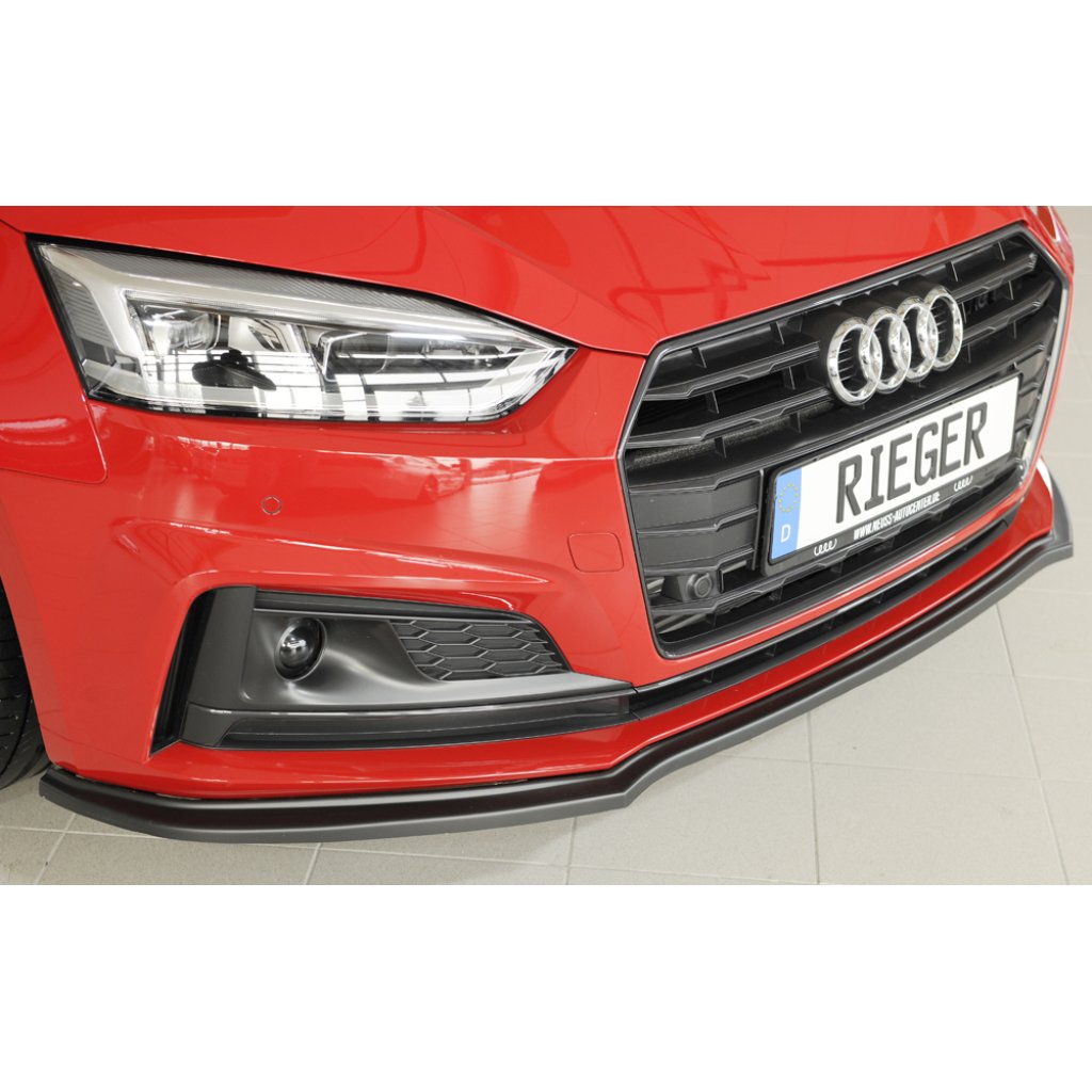 Rieger lipa pod přední nárazník pro Audi A5 S5 B9, F5 kabriolet, kupé, Sportback před faceliftem, 11/16-12/19, plast ABS bez povrchové úpravy