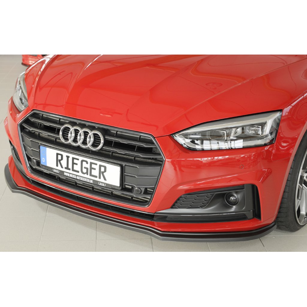 Rieger lipa pod přední nárazník pro Audi A5 S5 B9, F5 kabriolet, kupé, Sportback před faceliftem, 11/16-12/19, plast ABS bez povrchové úpravy