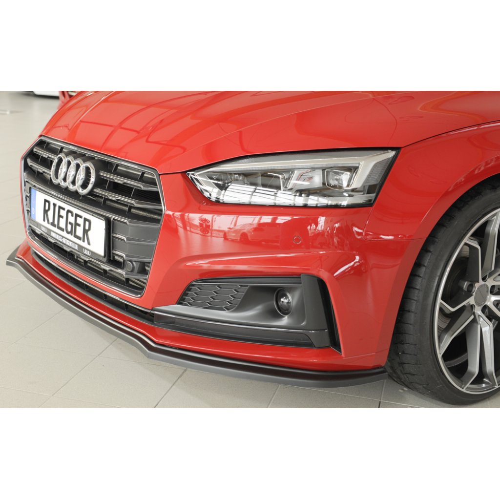 Rieger lipa pod přední nárazník pro Audi A5 S5 B9, F5 kabriolet, kupé, Sportback před faceliftem, 11/16-12/19, plast ABS bez povrchové úpravy