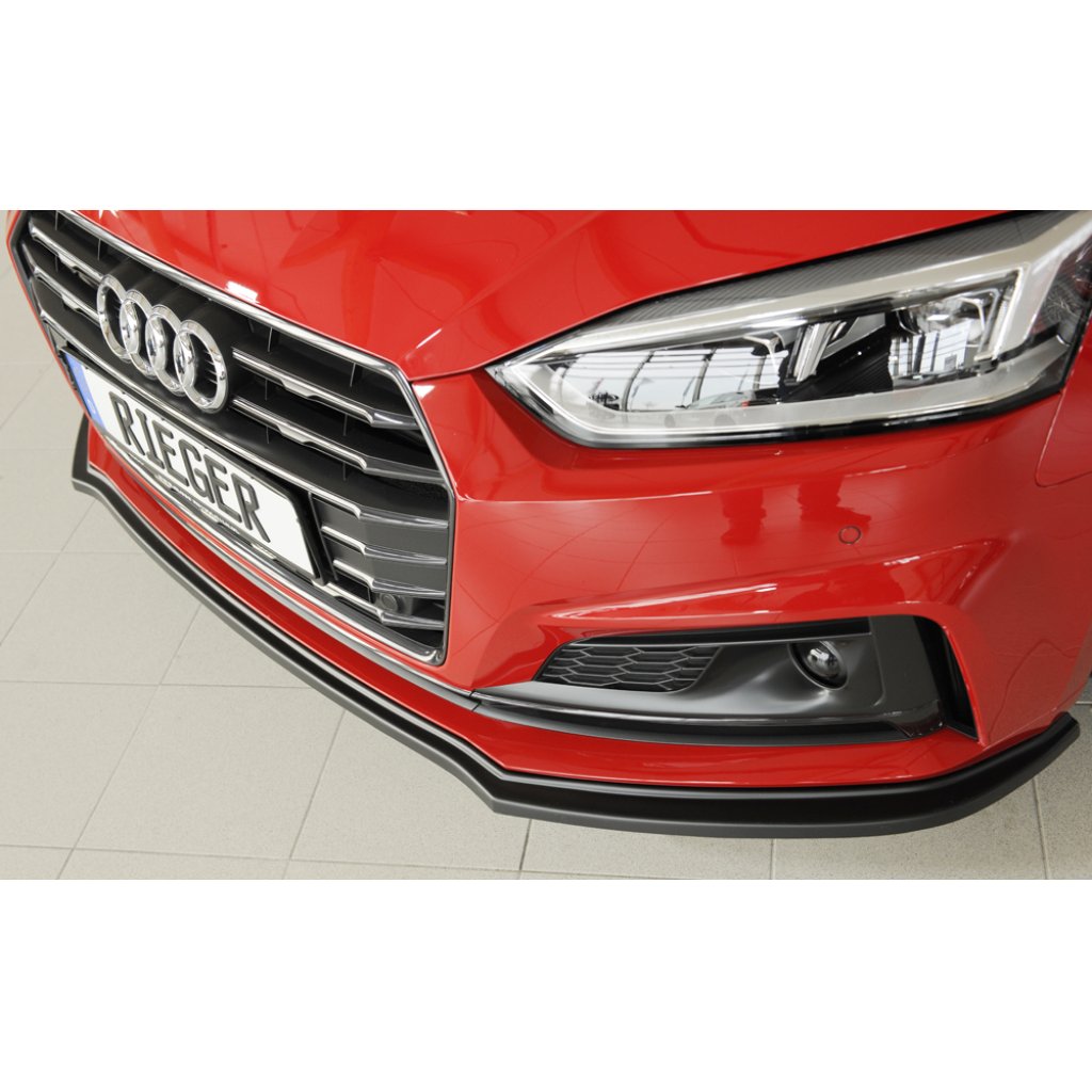 Rieger lipa pod přední nárazník pro Audi A5 S5 B9, F5 kabriolet, kupé, Sportback před faceliftem, 11/16-12/19, plast ABS bez povrchové úpravy