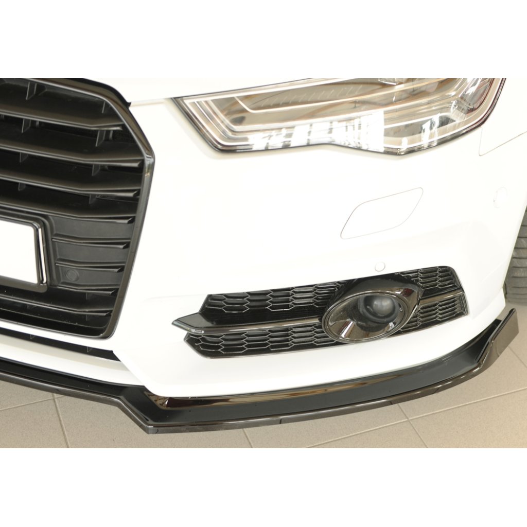 Rieger lipa pod přední nárazník pro Audi A6 4G, C7 sedan, 09/14-, plast ABS lakovaný do černé lesklé barvy