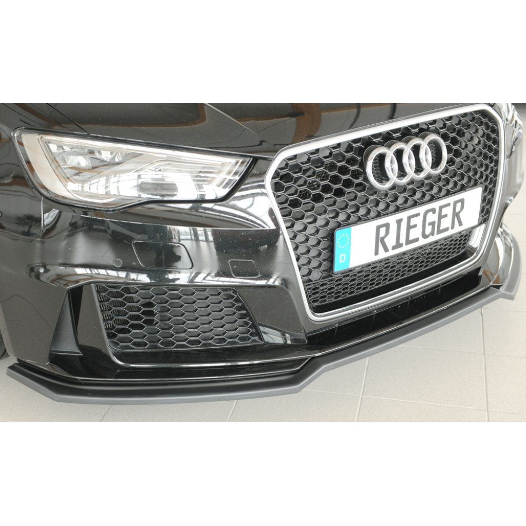 Rieger lipa pod přední nárazník pro Audi RS3 8V 5-dvéř. (sportback 8VA / 8VF), 04/15-01/17, plast ABS bez povrchové úpravy