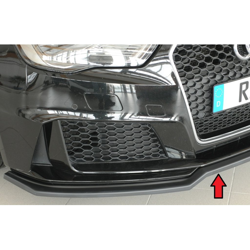 Rieger lipa pod přední nárazník pro Audi RS3 8V 5-dvéř. (sportback 8VA / 8VF), 04/15-01/17, plast ABS bez povrchové úpravy