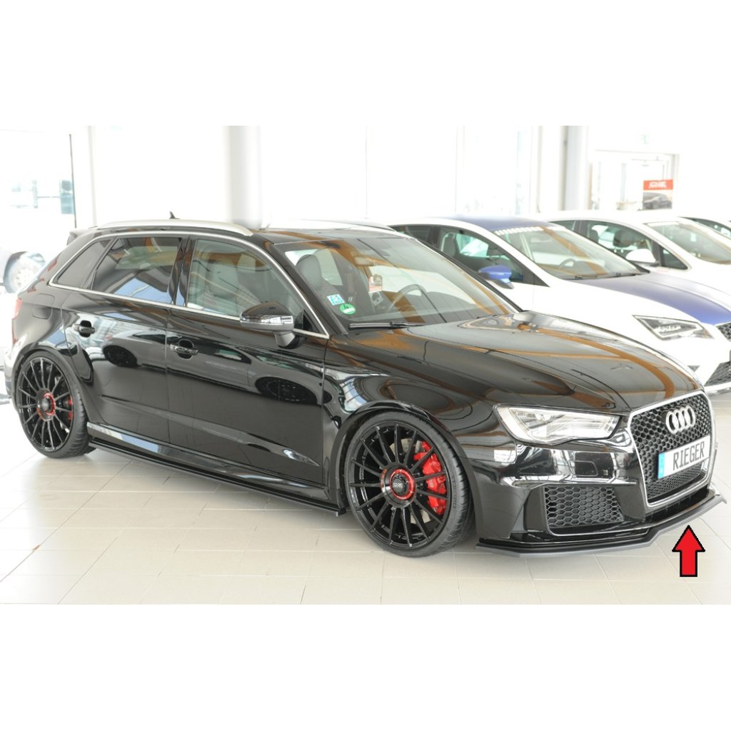 Rieger lipa pod přední nárazník pro Audi RS3 8V 5-dvéř. (sportback 8VA / 8VF), 04/15-01/17, plast ABS bez povrchové úpravy