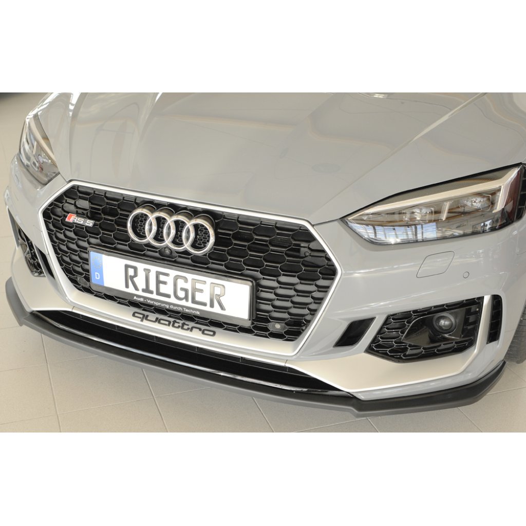 Rieger lipa pod přední nárazník pro Audi RS5 B9, F5 kupé, 03/17-02/20, plast ABS bez povrchové úpravy