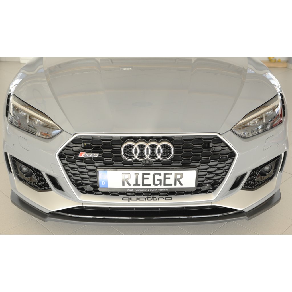 Rieger lipa pod přední nárazník pro Audi RS5 B9, F5 kupé, 03/17-02/20, plast ABS bez povrchové úpravy