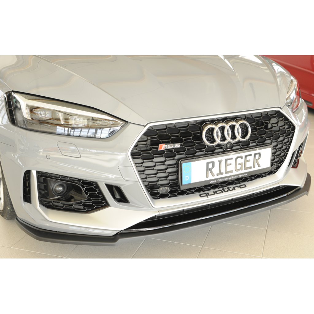 Rieger lipa pod přední nárazník pro Audi RS5 B9, F5 kupé, 03/17-02/20, plast ABS bez povrchové úpravy