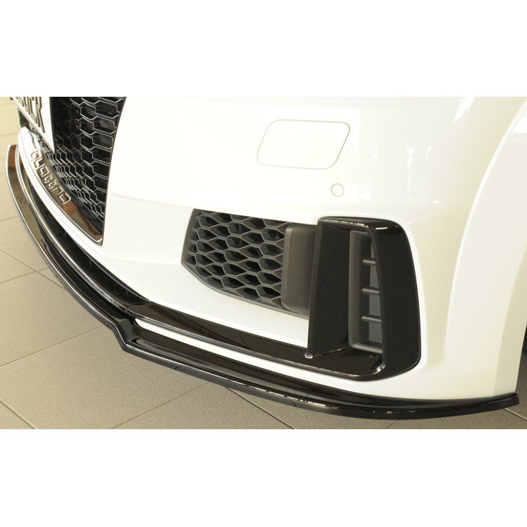 Rieger lipa pod přední nárazník pro Audi TT 8J-FV, 8S kupé, roadster po faceliftu, 09/18-, plast ABS lakovaný do černé lesklé barvy