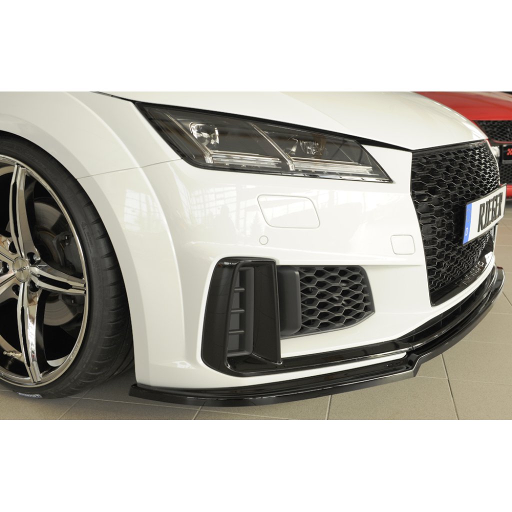 Rieger lipa pod přední nárazník pro Audi TT 8J-FV, 8S kupé, roadster po faceliftu, 09/18-, plast ABS lakovaný do černé lesklé barvy